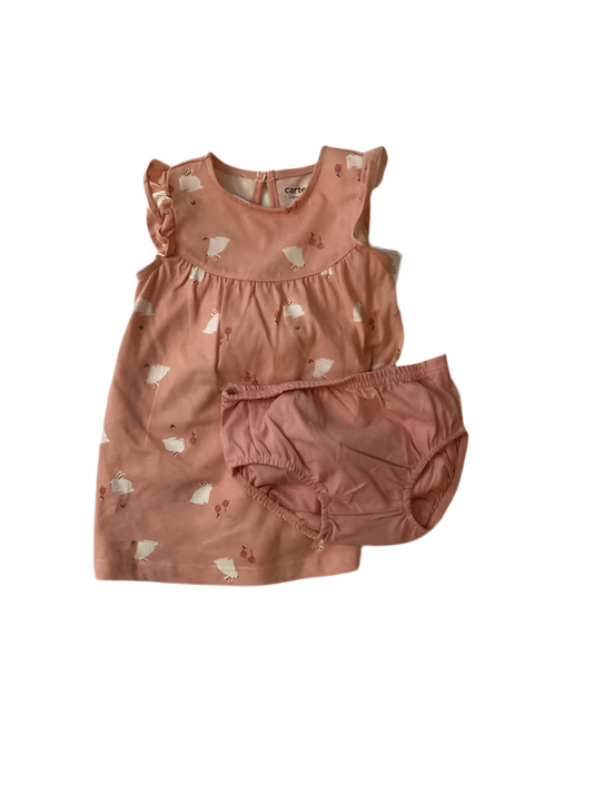 Carters (C) White Pink Infant Size 6 MO CasualDress