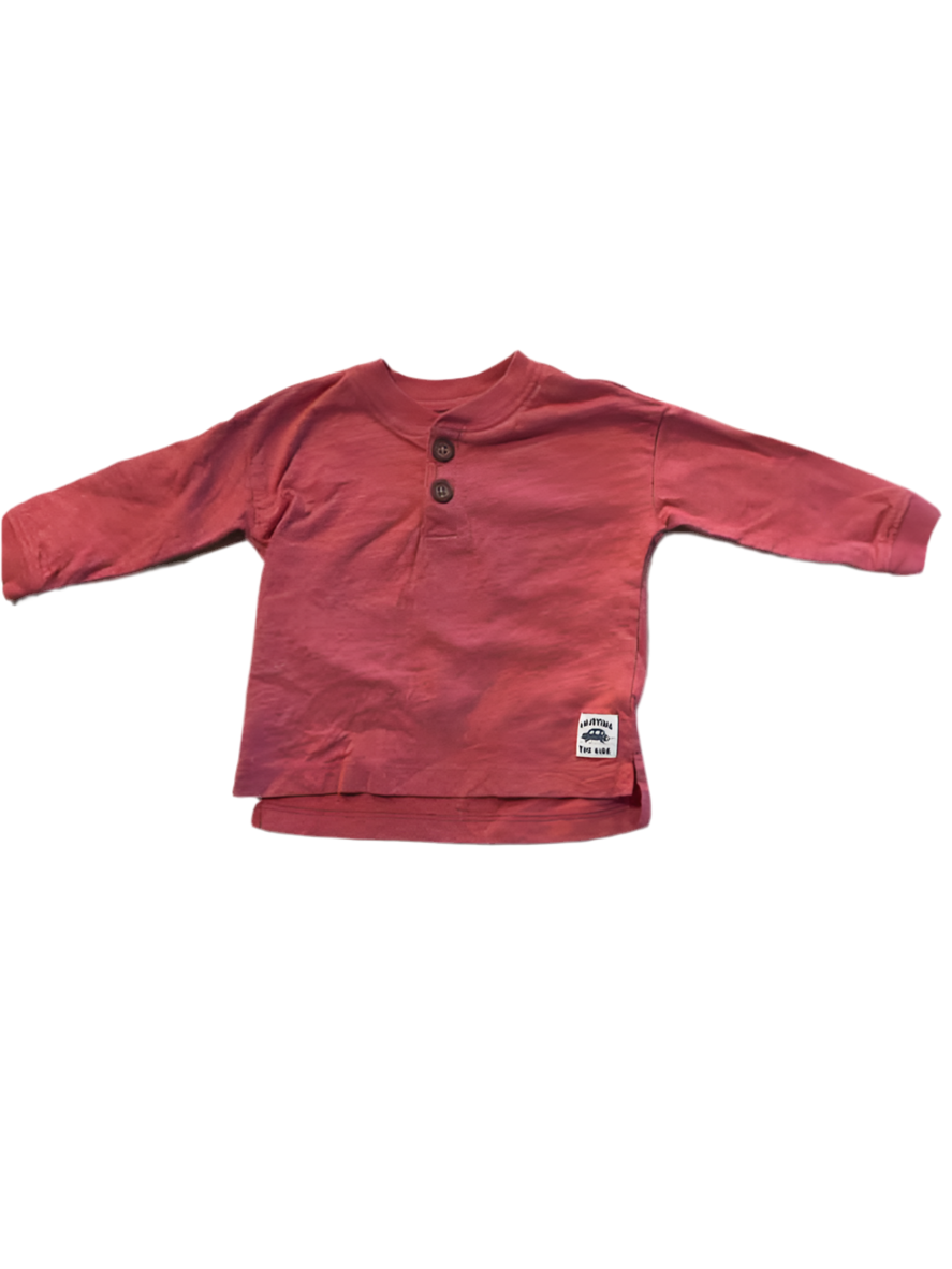 Carters (C) Red Infant Size 6 MO Boy's LSTopBasic