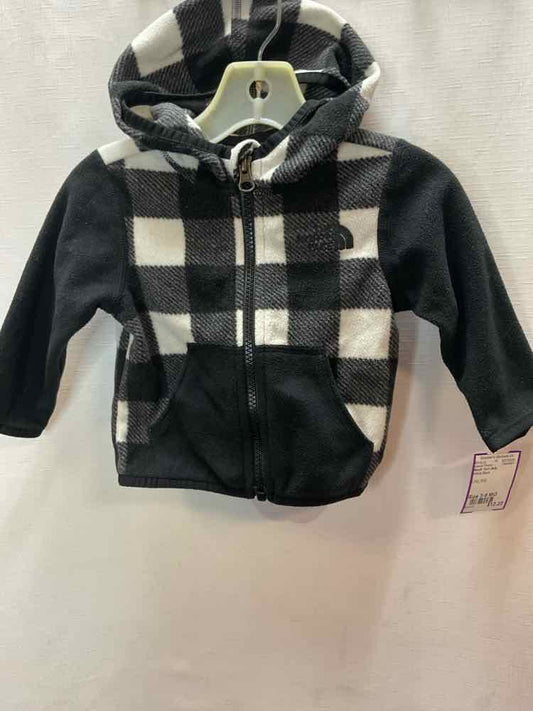 North Face (AA) White Black Infant Size 3-6 MO Jacket Fleece