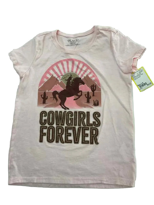 Children's Place (D) Brown Pink Youth Size 7-8 Girl's SSTop