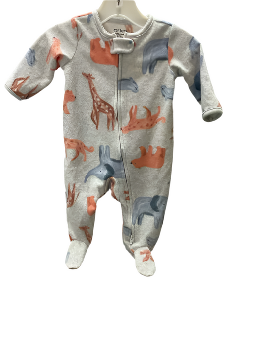 Carters (C) Animal Print Infant Size 0-3 MO 1PCSleepwear