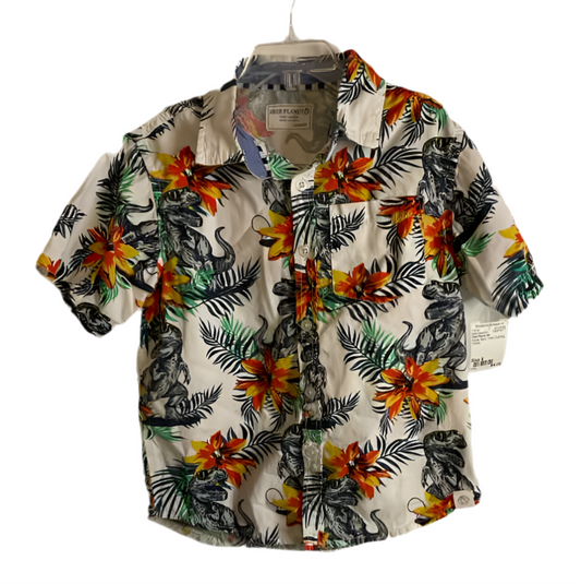 Free Planet (D) Floral Youth Size 6 ButtondownSS