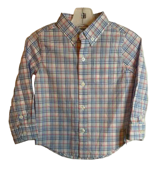 Janie and Jack (A) Blue Plaid Infant Size 18-24 MO ButtondownLS