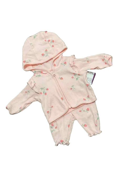 Carters (C) Red Pink Infant Size Preemie Girl's 2PC Casual