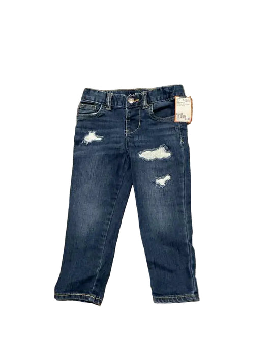 Cat and Jack (D) White Blue Toddler Size 3T Girl's Jeans