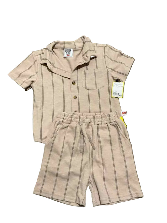 dapper dude Brown Black Toddler Size 3T Boy's 2PCCasual