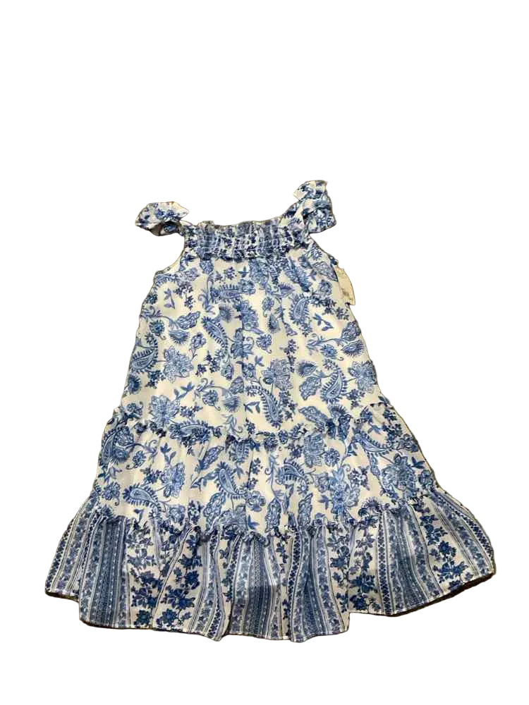 Jona Michelle (D) White Blue Toddler Size 5 Girl's PartyDress