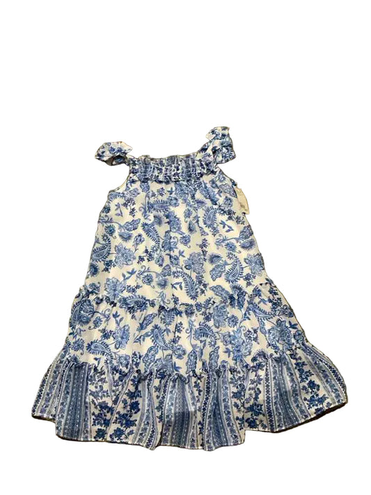 Jona Michelle (D) White Blue Toddler Size 5 Girl's PartyDress