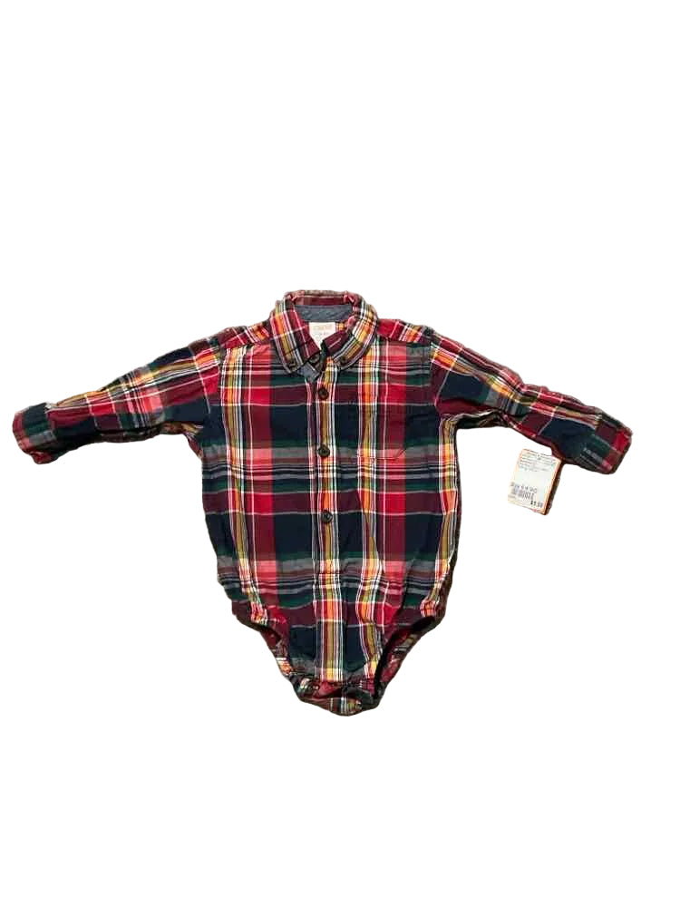 Gymboree (C) Red Plaid Infant Size 6-9 MO Boy's ButtondownLS
