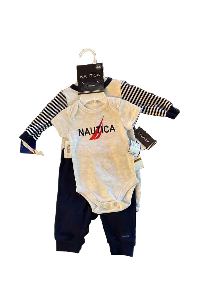 Nautica (B) Blue Gray Infant Size 0-3 MO Boy's 3PC Casual