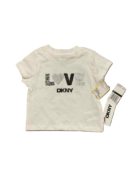 DKNY (A) White Black Toddler Size 2T Girl's SSTop