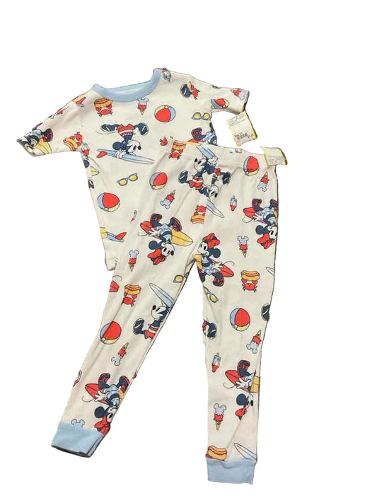Disney Jr (D) White Red Toddler Size 5T Boy's 2PCSleepwear