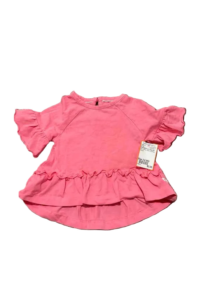 Ruffle Butts and Rugg (B) Pink Infant Size 3-6 MO Girl's SSTop