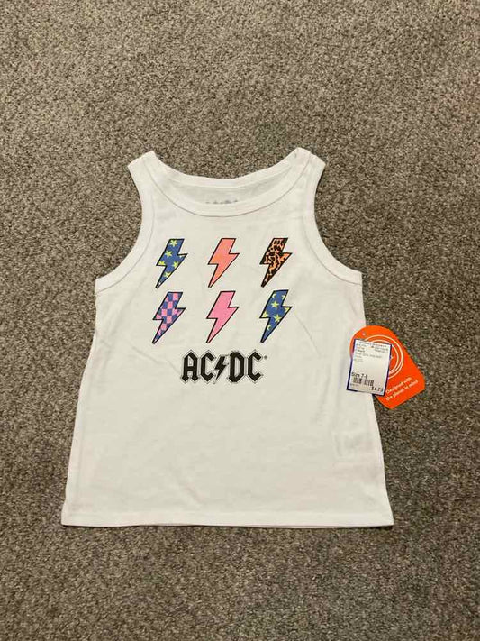D Brand White Youth Size 7-8 Girl's TankTop