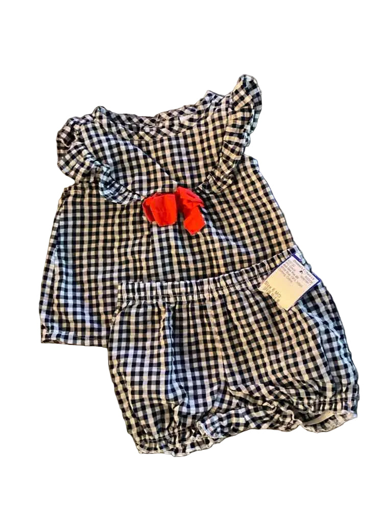Just One You (D) White Blue Infant Size 6 MO Girl's 2PC Casual