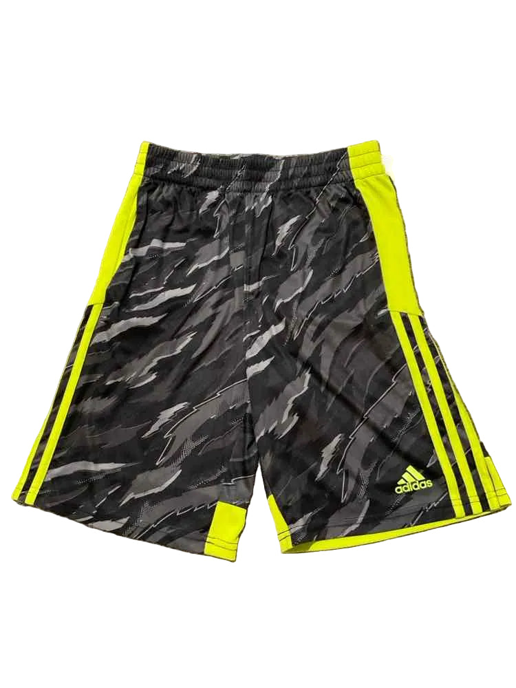 Adidas (B) Black Yellow Youth Size 14-16 Boy's ShortAthletic