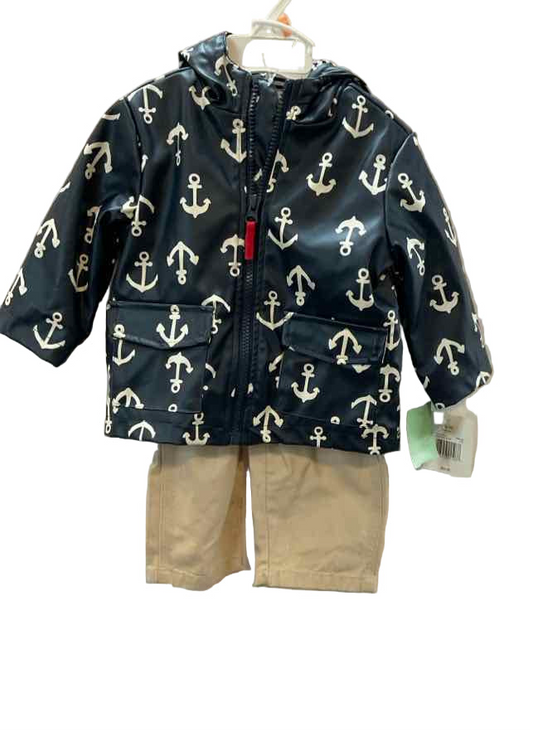Little Me (C) White Blue Infant Size 12 MO 3PC Casual