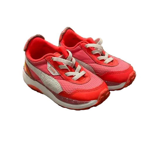Puma (B) White Orange Toddler Shoe Size 6 (Toddler) Girl's Athletic Shoes