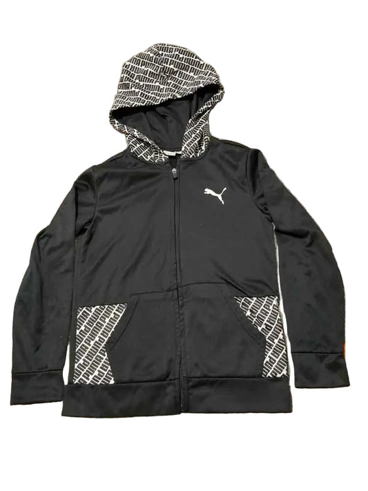 Puma (B) White Black Youth Size 10-12 Boy's AthleticSweatshirt