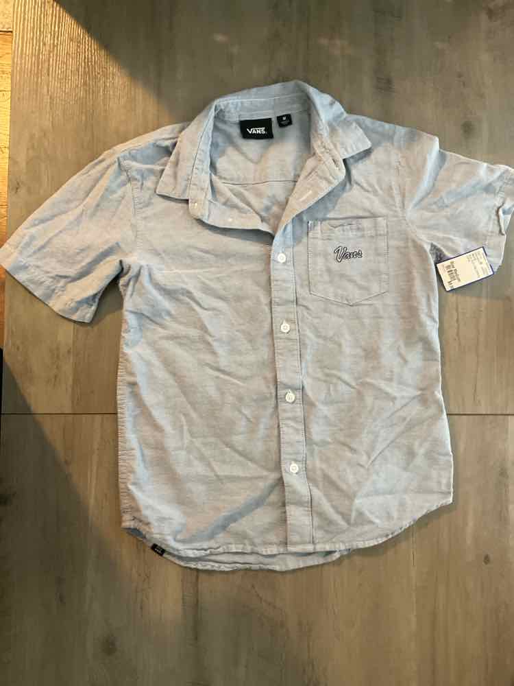Vans (C) Blue Youth Size Medium Boy's ButtondownSS