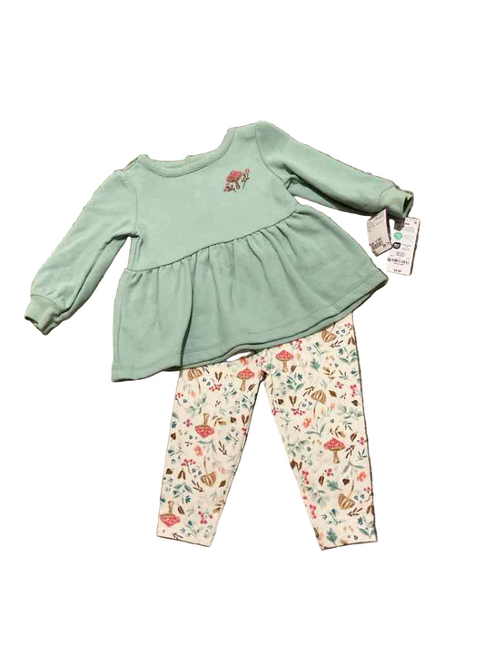 Carters (C) Green Infant Size 12 MO Girl's 2PC Casual