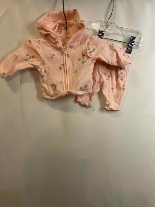 Carters (C) Green Pink Infant Size Preemie 2PC Casual