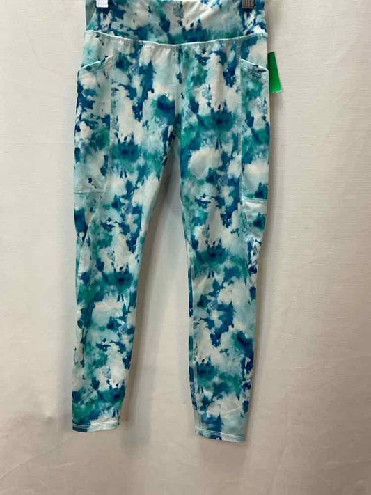 Athletics Works (D) White Blue Youth Size 7-8 AthleticLeggings
