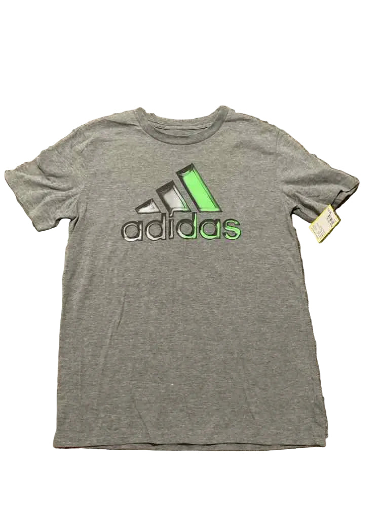 Adidas (B) Green Gray Youth Size 10-12 Boy's AthleticTopSS