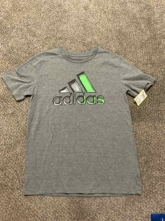 Adidas (B) Green Gray Youth Size 10-12 Boy's AthleticTopSS