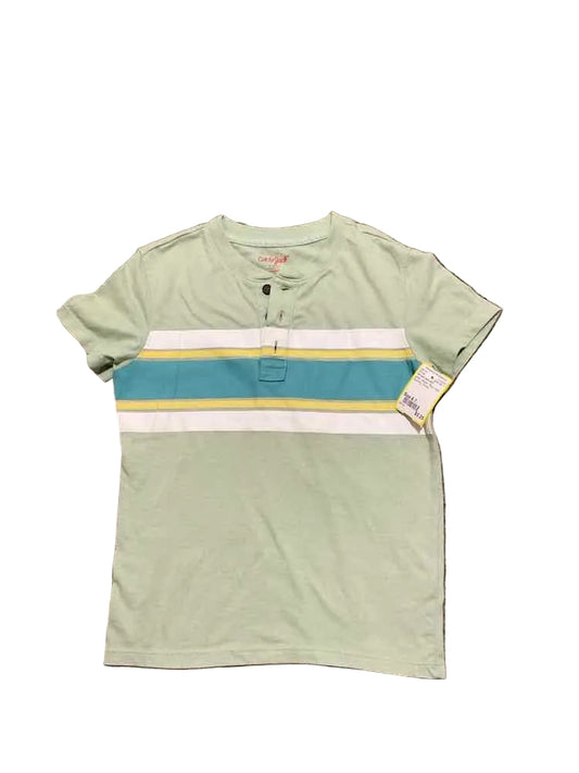 Cat and Jack (D) green striped Youth Size 6-7 Boy's SSTop
