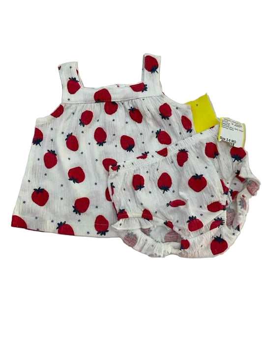 Carters (C) Red White Blue Infant Size 3-6 MO Girl's 2PC Casual