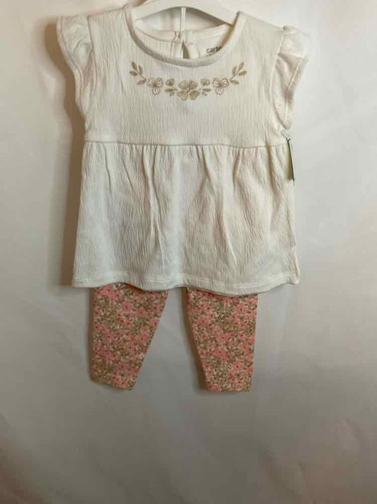 Carters (C) White Infant Size 18 MO 2PC Casual