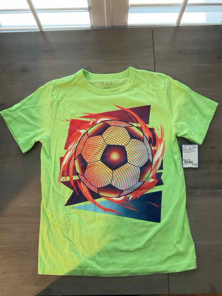 Children's Place (D) Green Red Youth Size 7-8 Boy's SSTop