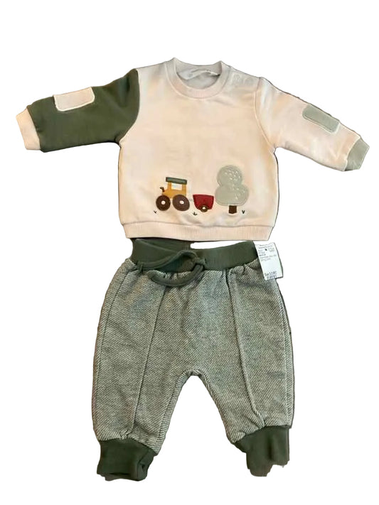 Mayoral (B) Cream Green Infant Size 0-3 MO Boy's 2PC Casual