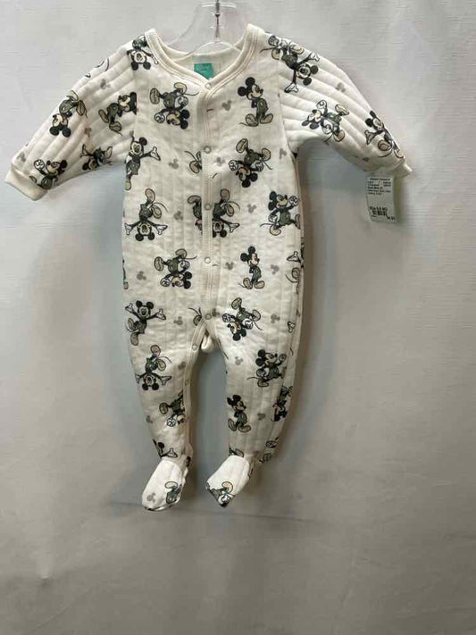 Disney Babies (C) White Green Infant Size 6-9 MO 1PCSleepwear