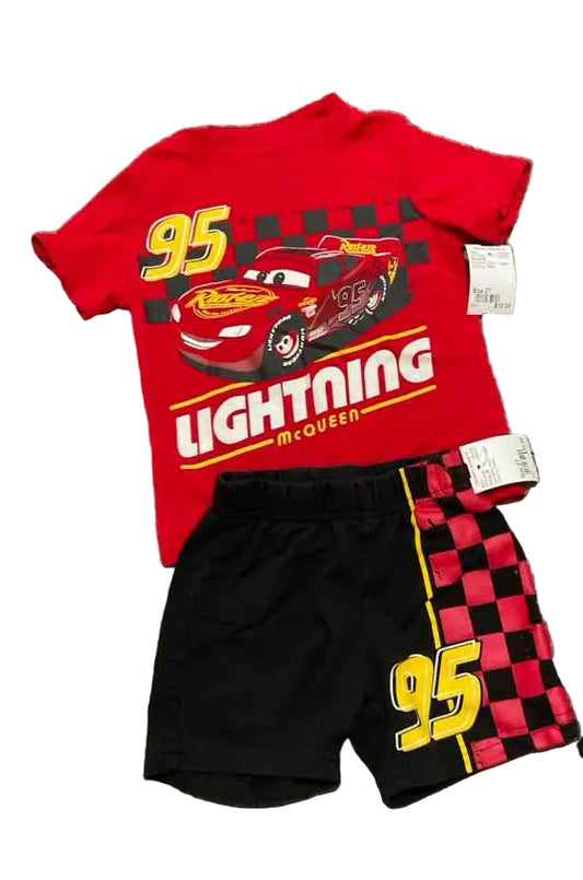 Disney (B) Red Black Toddler Size 2T Boy's 2PCCasual