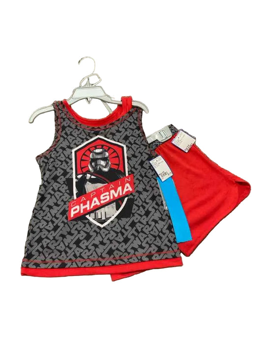Disney (B) Red Gray Toddler Size 5-6 Boy's 2PCSleepwear