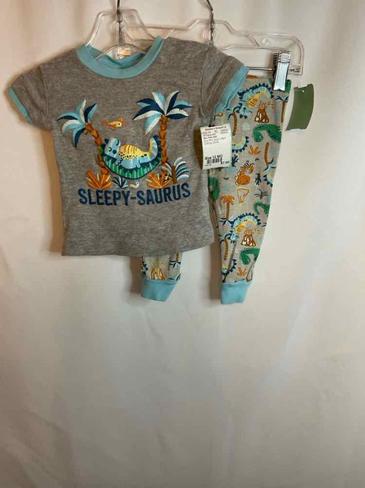 Mon Petit (AA) Dino Print Infant Size 12 MO 2PCSleepwear