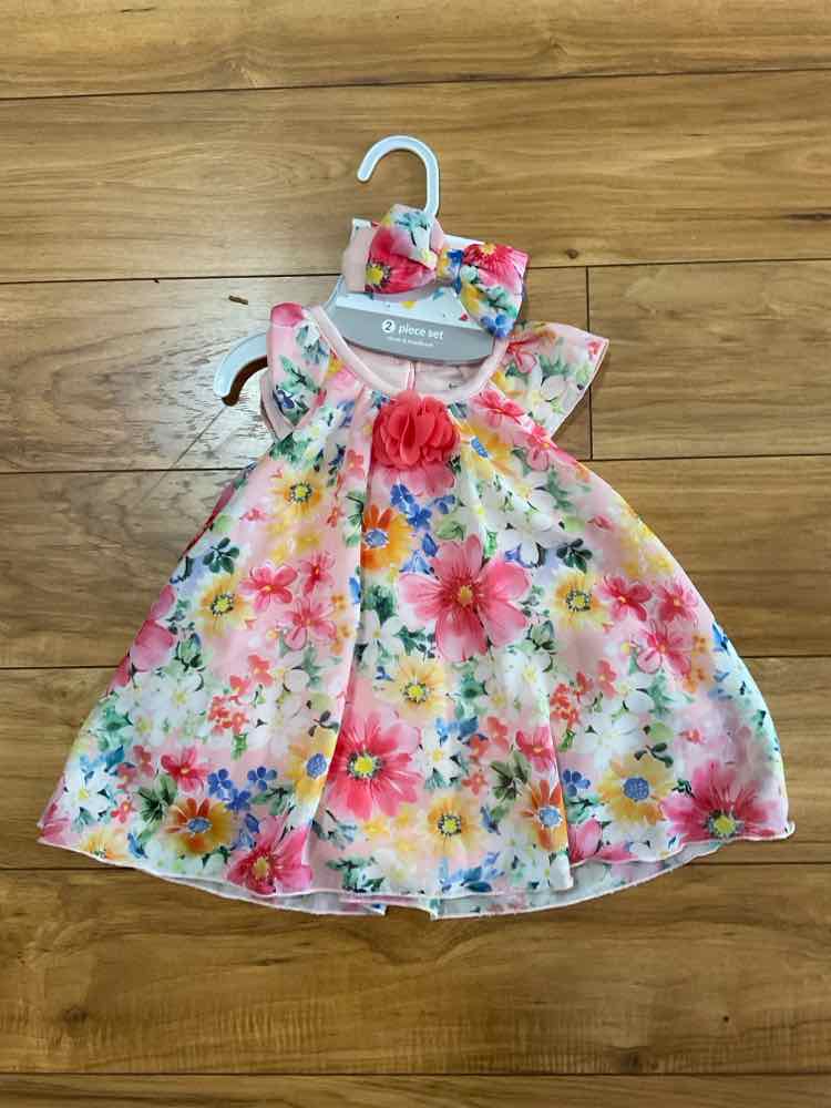 Baby Starters (C) Floral Infant Size 6 MO Girl's PartyDress