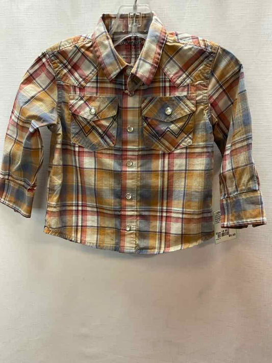 Wrangler (C) Plaid Infant Size 18 MO ButtondownLS