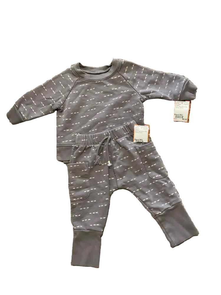 D Brand Brown Grey Infant Size 6 MO Boy's 2PC Casual