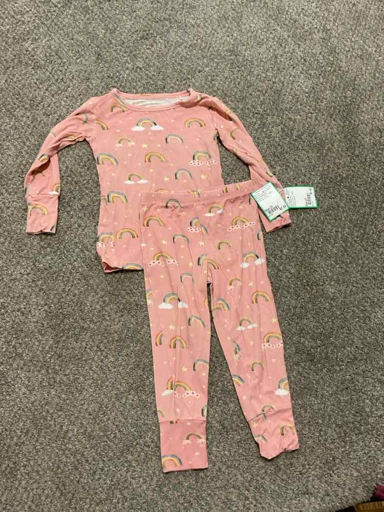 Posh Peanut (A) Rainbow Toddler Size 2T Girl's 2PCSleepwear
