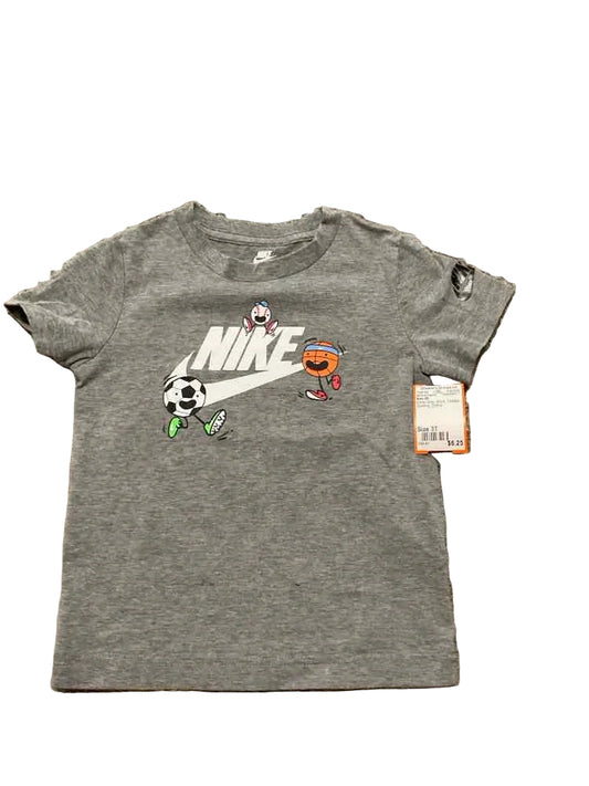 Nike (B) White Gray Toddler Size 3T Boy's AthleticTopSS