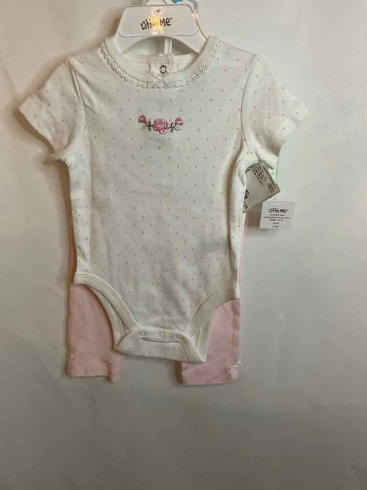 Little Me (C) White Pink Infant Size 6 MO 2PC Casual