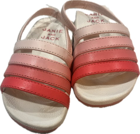 Pink and white Janie and Jack Toddler 4 Sandals