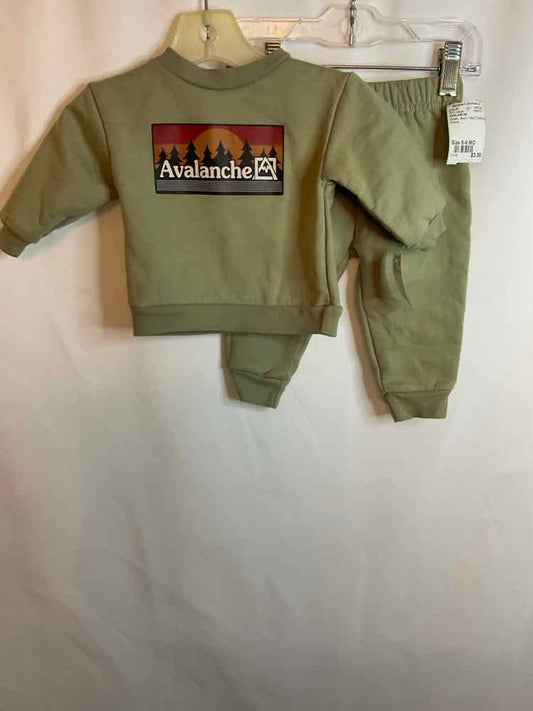 AVALANCHE Green Infant Size 6-9 MO 2PC Casual