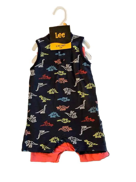 Lee (C) Red Blue Infant Size 12 MO Boy's 2PC Casual