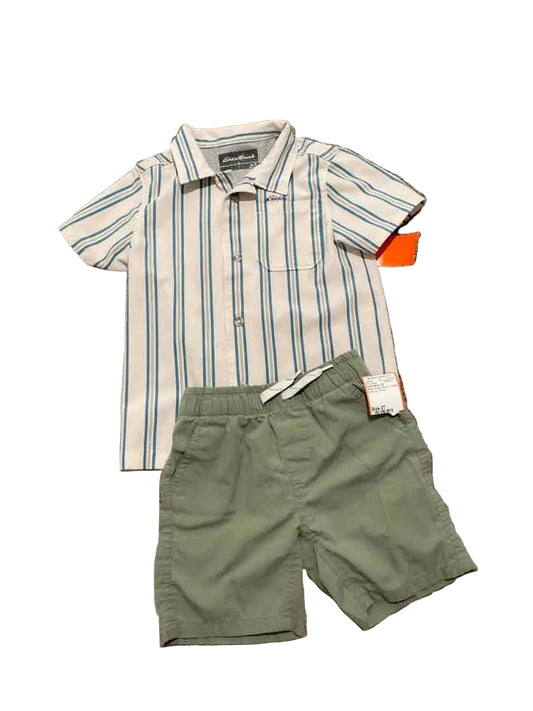 Eddie Bauer (B) White Green Toddler Size 3T Boy's 2PCCasual