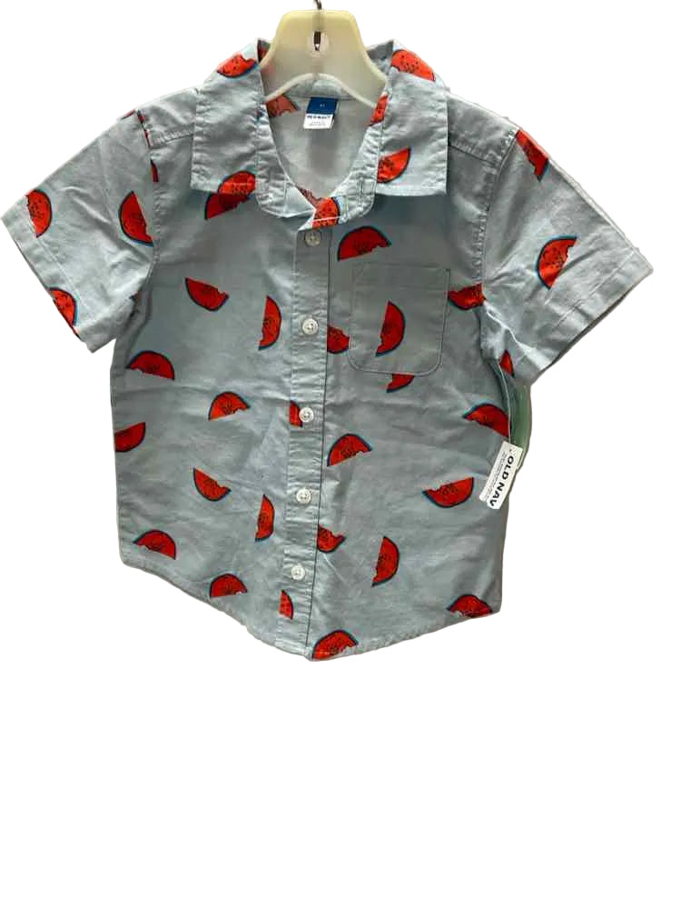 Old Navy (C) Red Blue Toddler Size 3T ButtondownSS