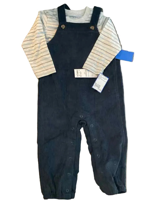 Carters (C) Blue Gray Infant Size 18 MO Boy's 2PC Overall Pant